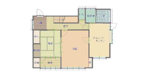 Floor plan for 1970s wood house in Tochigi