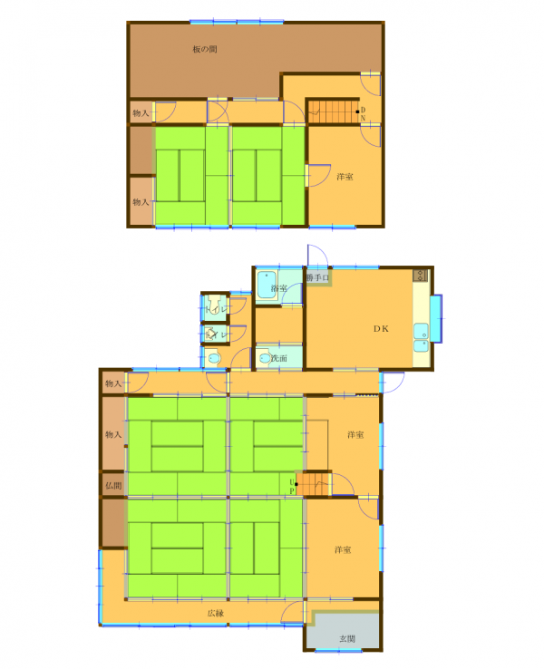 Floor plan for 1930s wood house in Okayama