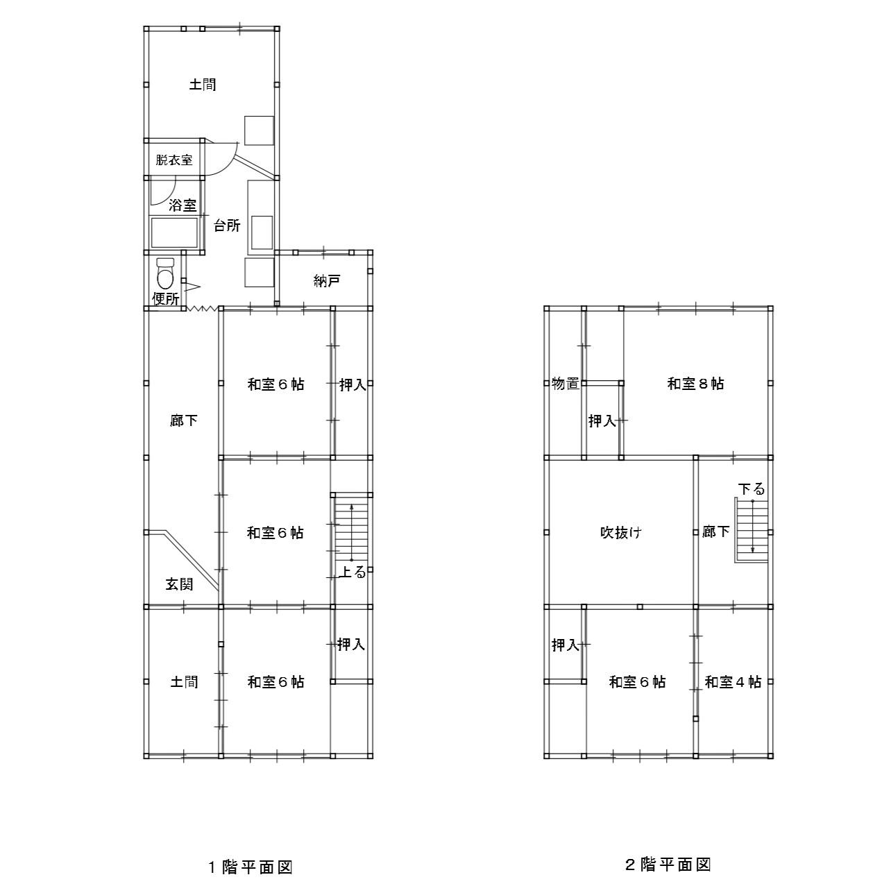 Floor plan for Listing No.377: Furukawa Town Urban Area - 3,000,000 yen (For Sale)