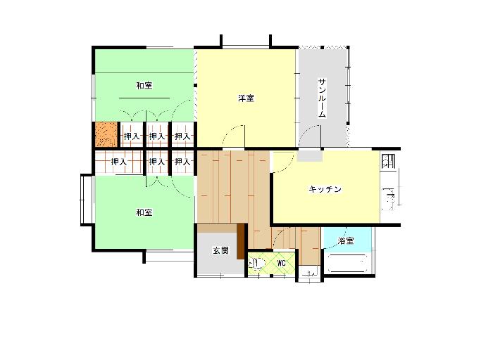 Floor plan for 1960s wood house in Ishikawa