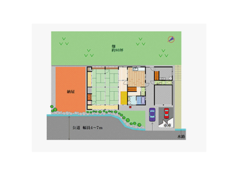 Floor plan for 1970s wood house on a large plot in Hyogo