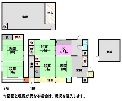 Floor plan for Wood house on a large plot in Hyogo