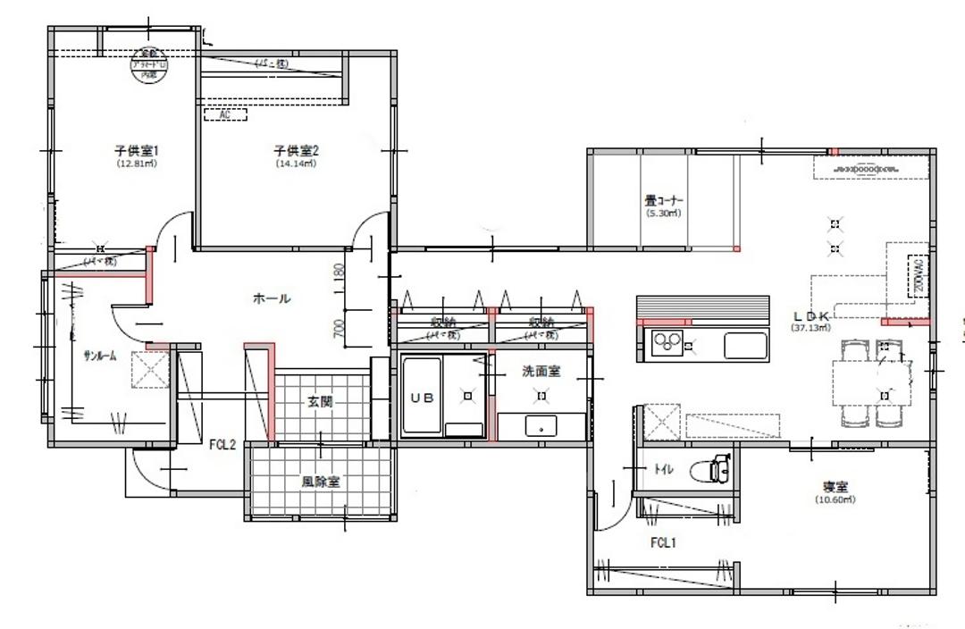 Floor plan for 1980s wood house, 4-min walk to station, Fukui