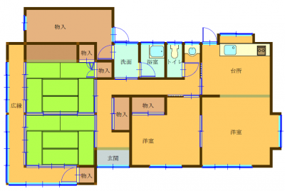 Floor plan for 1980s wood house in Okayama