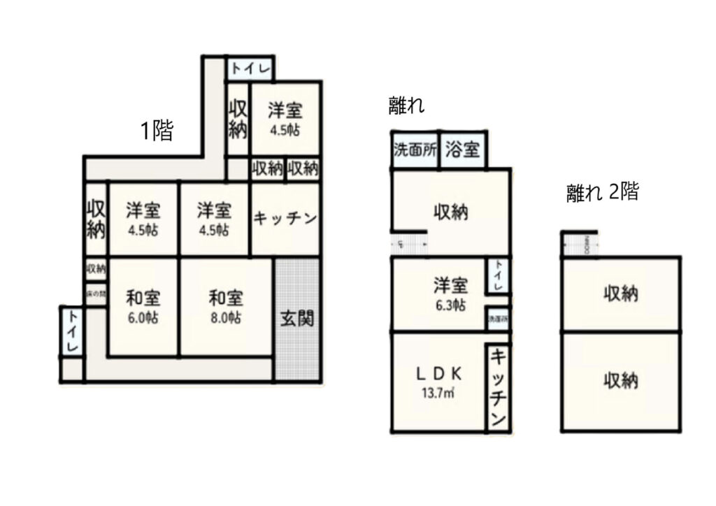 Floor plan for 1950s wood house in Hiroshima