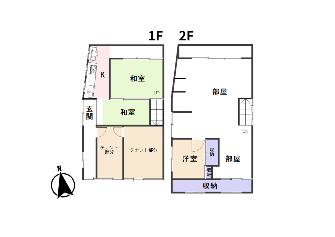 Floor plan for 1860s wood house, 6-min walk to station, Fukui