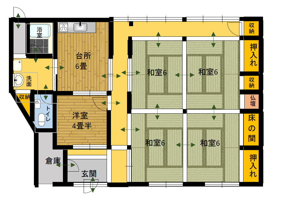 Floor plan for Single-story house with convenient size for one-person living (R7-O-1)