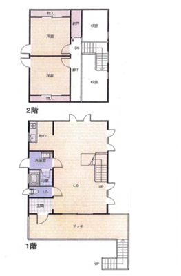 Floor plan for 1990s wood house in Miyagi