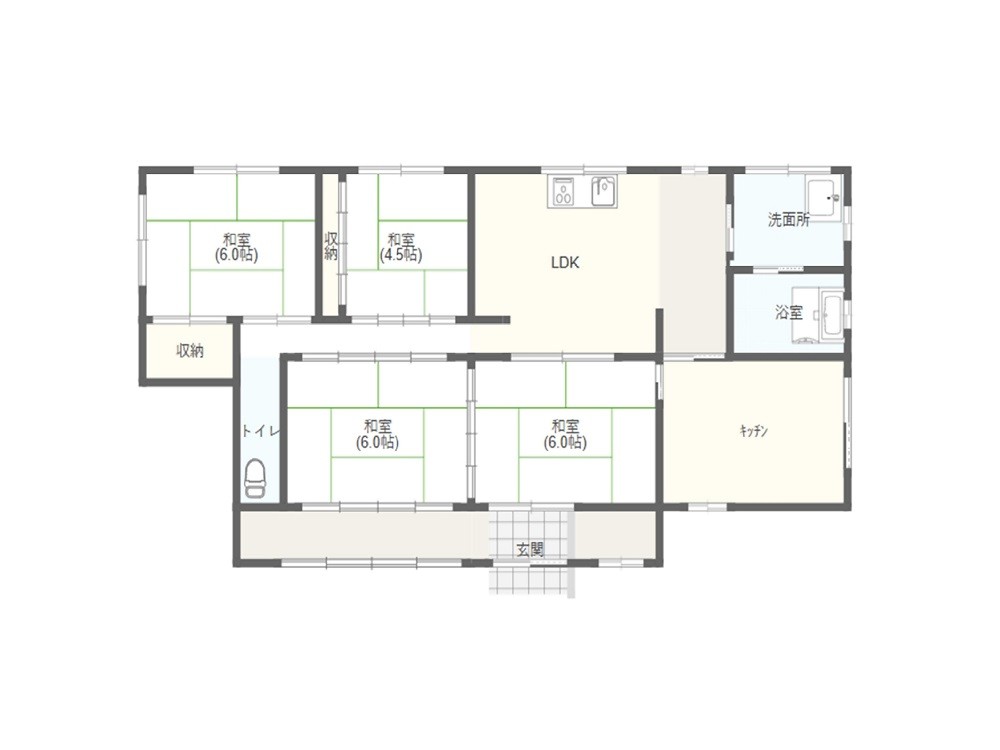 Floor plan for 1970s wood house near the coast in Junicho, Ibusuki