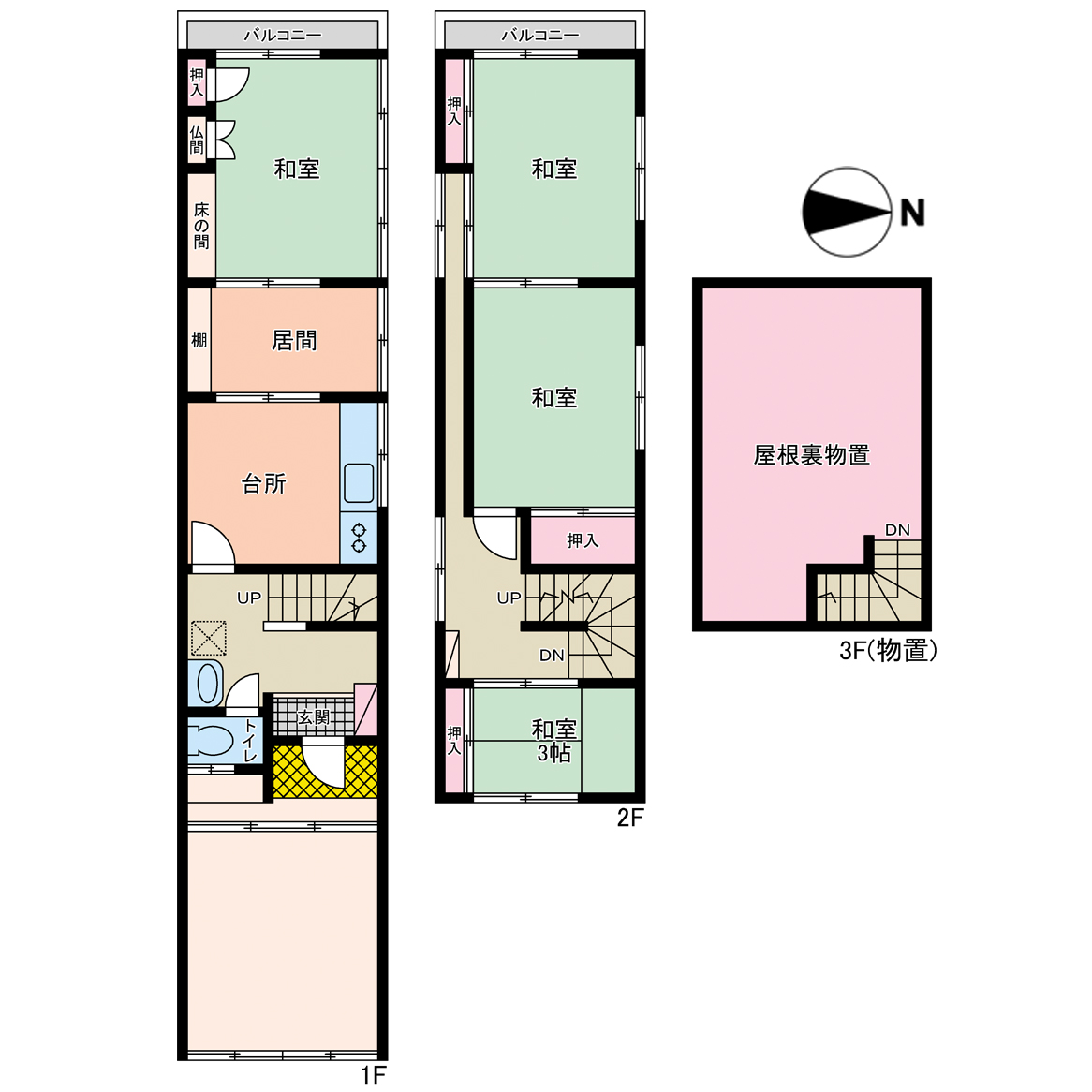 Floor plan for 1980s wood house, 9-min walk to station, Fukui