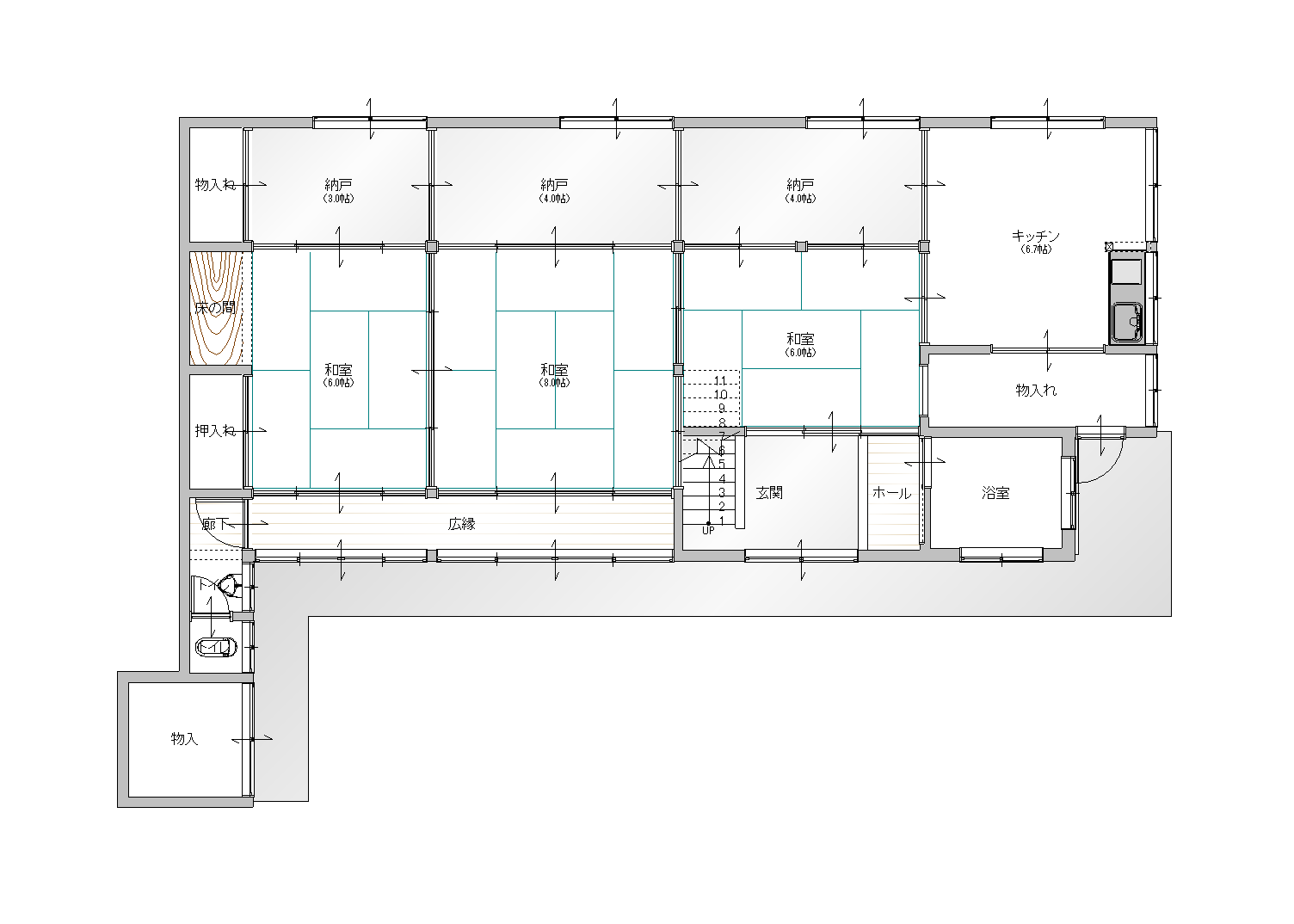 Floor plan for Wood house with outbuildings in Nagano