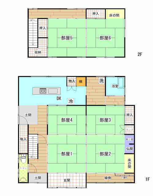 Floor plan for 1950s wood house with storehouses in Oita