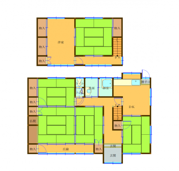 Floor plan for 1980s wood house in Okayama