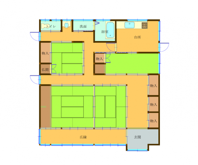 Floor plan for 1970s wood house in Okayama