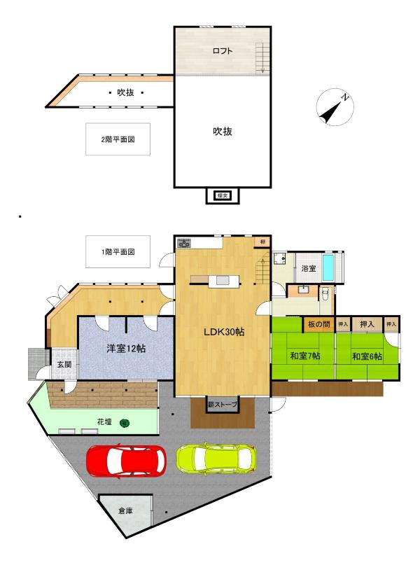Floor plan for 1980s wood house in Yamaguchi