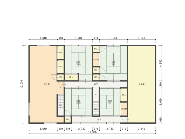 Floor plan for 1860s wood house on a large plot in Nagano