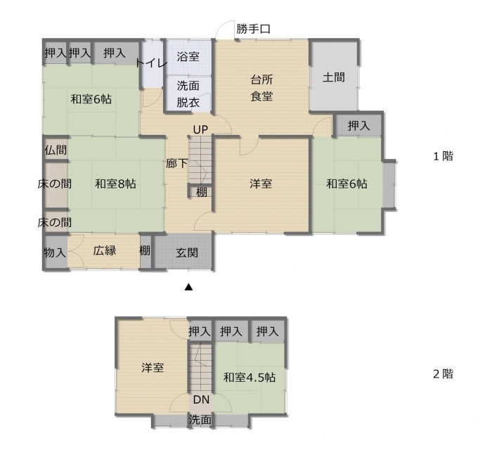 Floor plan for 1970s wood house in Yamaguchi