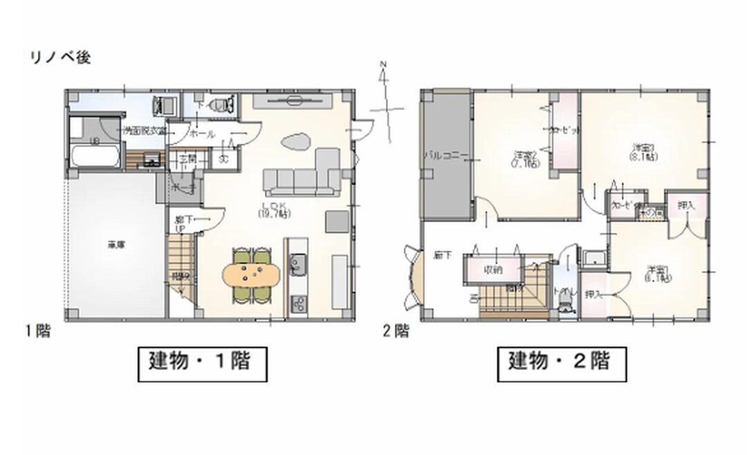 Floor plan for 2000s steel-frame house in Fukui