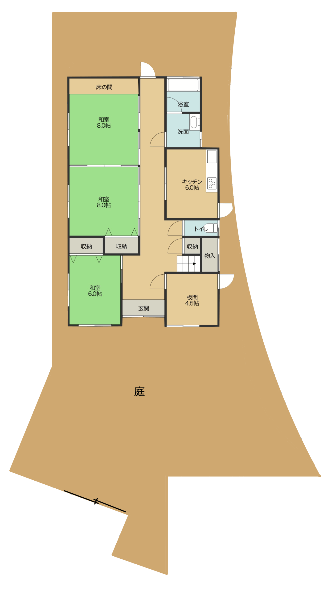 Floor plan for 1980s wood house in Ehime