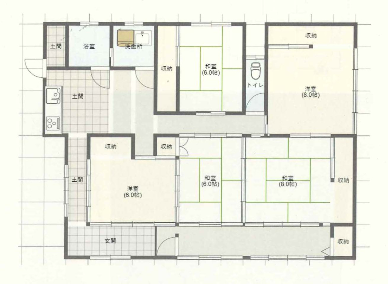 Floor plan for 1960s wood house on a large plot in Tochigi