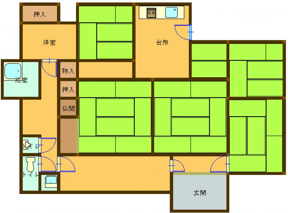 Floor plan for 1970s wood house on a large plot in Oita