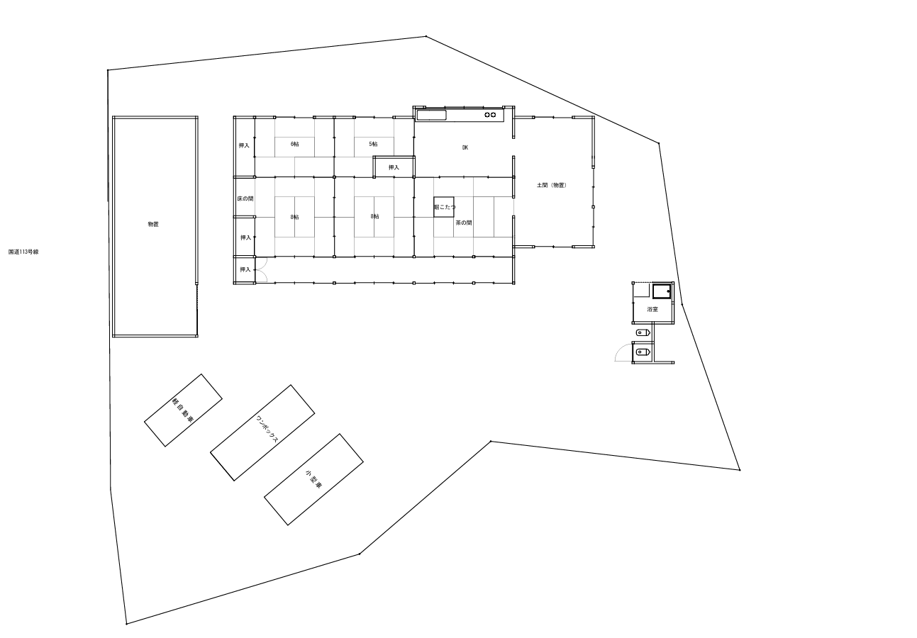 Floor plan for 1950s wood house in Miyagi