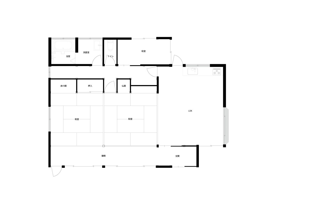 Floor plan for 1990s wood house on a large plot in Tochigi