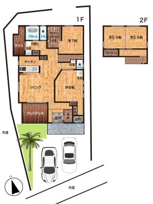 Floor plan for 2010s wood house in Kotobuki, Makurazaki