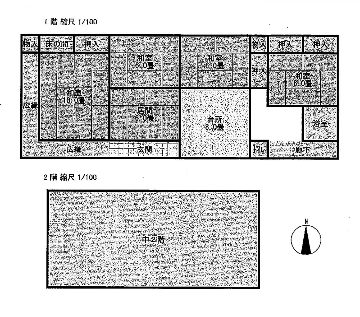 Floor plan for 1940s house, 17-min walk to station, Yamagata