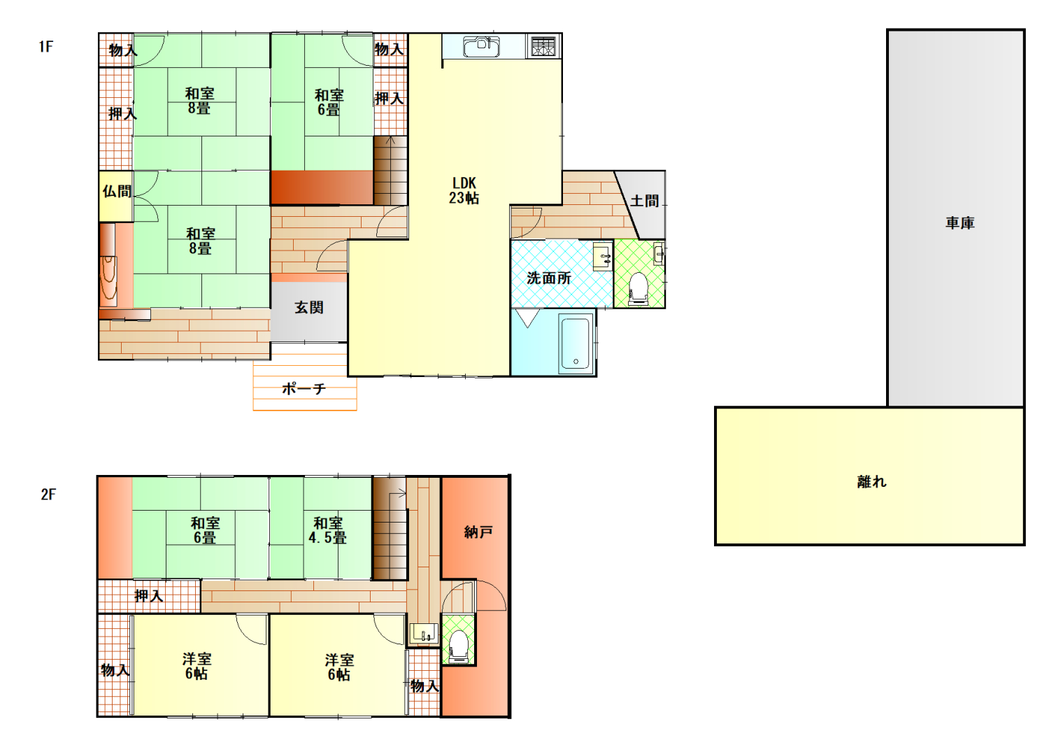Floor plan for 1990s wood house on a large plot in Matsusaka Kahada