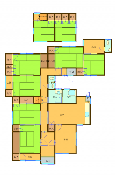 Floor plan for 1970s wood house in Okayama