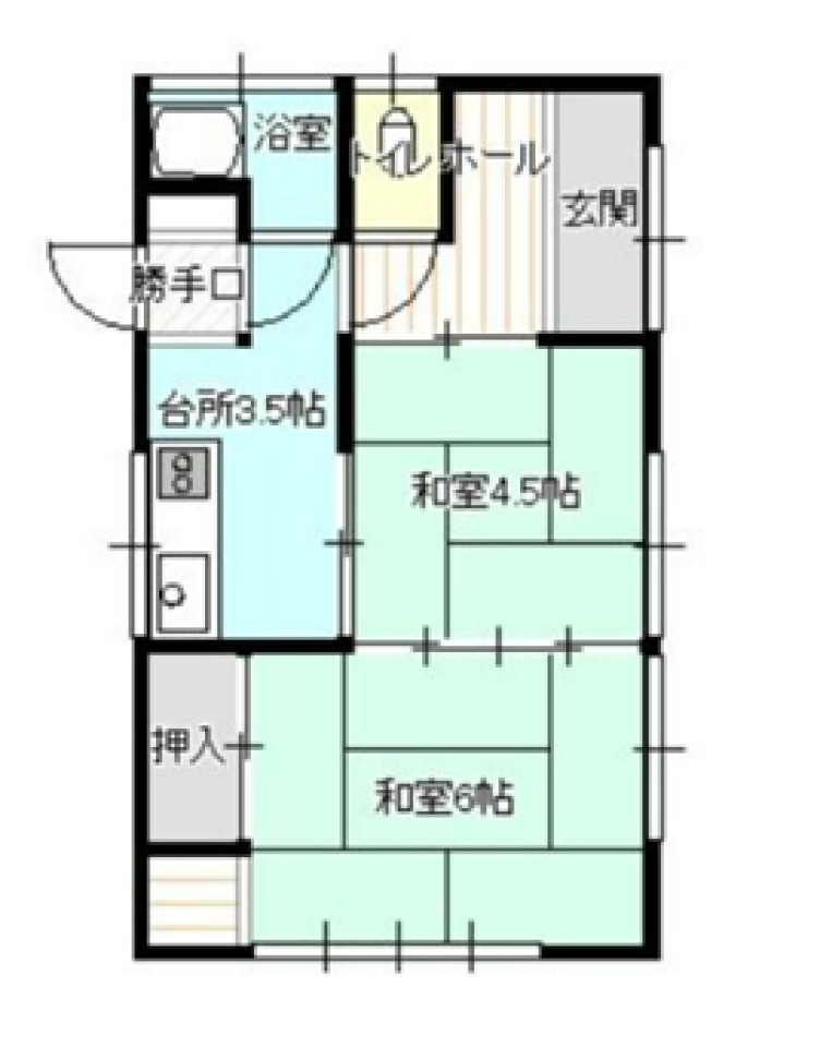 Floor plan for 1970s wood house, 15-min walk to station, Tochigi