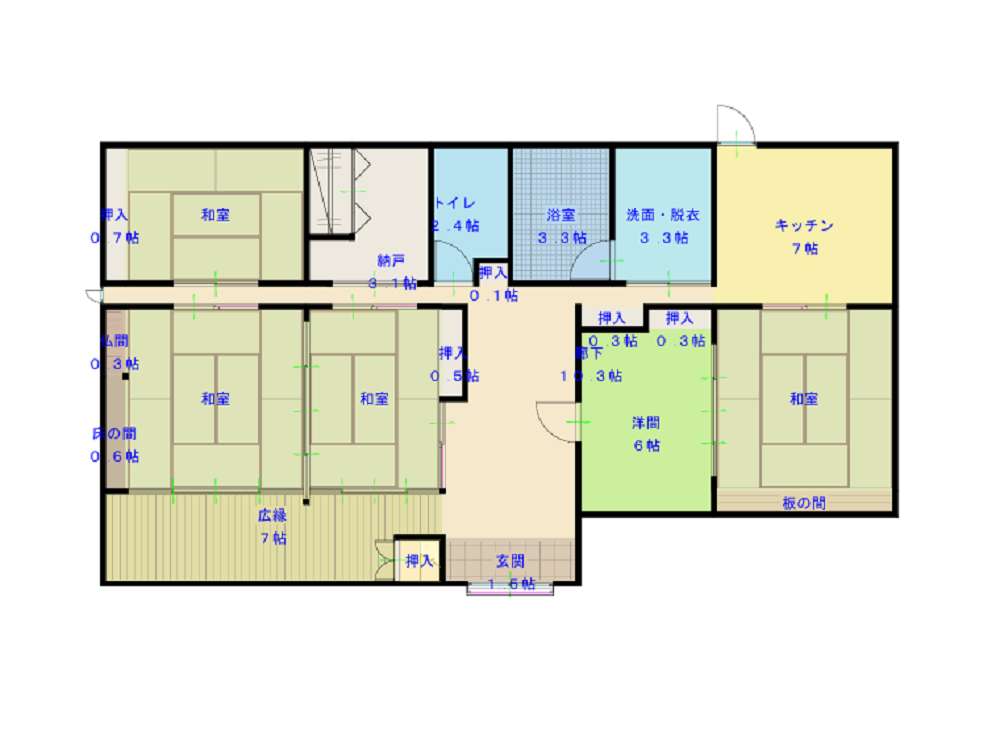 Floor plan for 1990s wood house near the coast in Ibusuki, Kagoshima