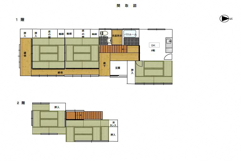 Floor plan for 1970s house, 17-min walk to station, Yamagata