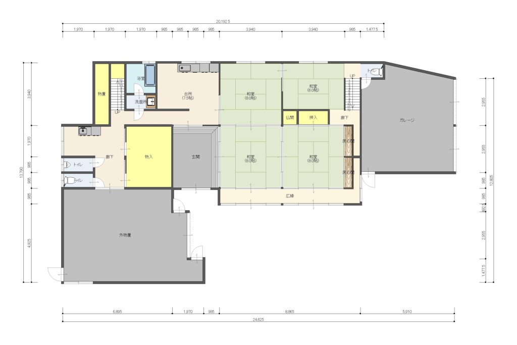 Floor plan for Exterior is aged, interior is clean: mountain-nestled traditional folk house with garage and 6 agricultural plots