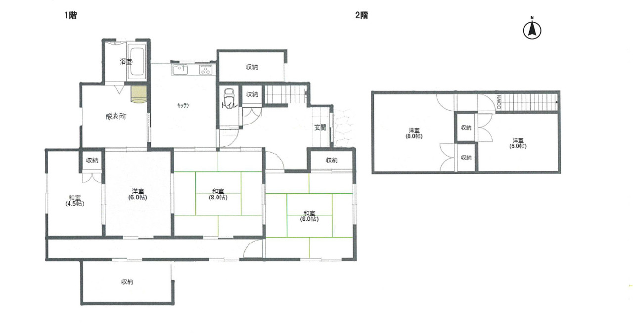 Floor plan for 1970s wood house in Tochigi