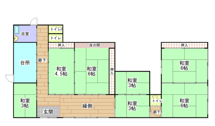 Floor plan for 1960s house on a large plot in Osumi, Soo