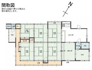 Floor plan for Wood house on a large plot in Fukuchiyama, Kyoto
