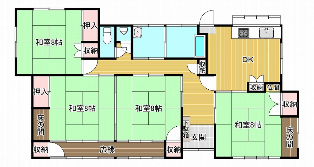 Floor plan for 1970s wood house, 18-min walk to station, Tochigi
