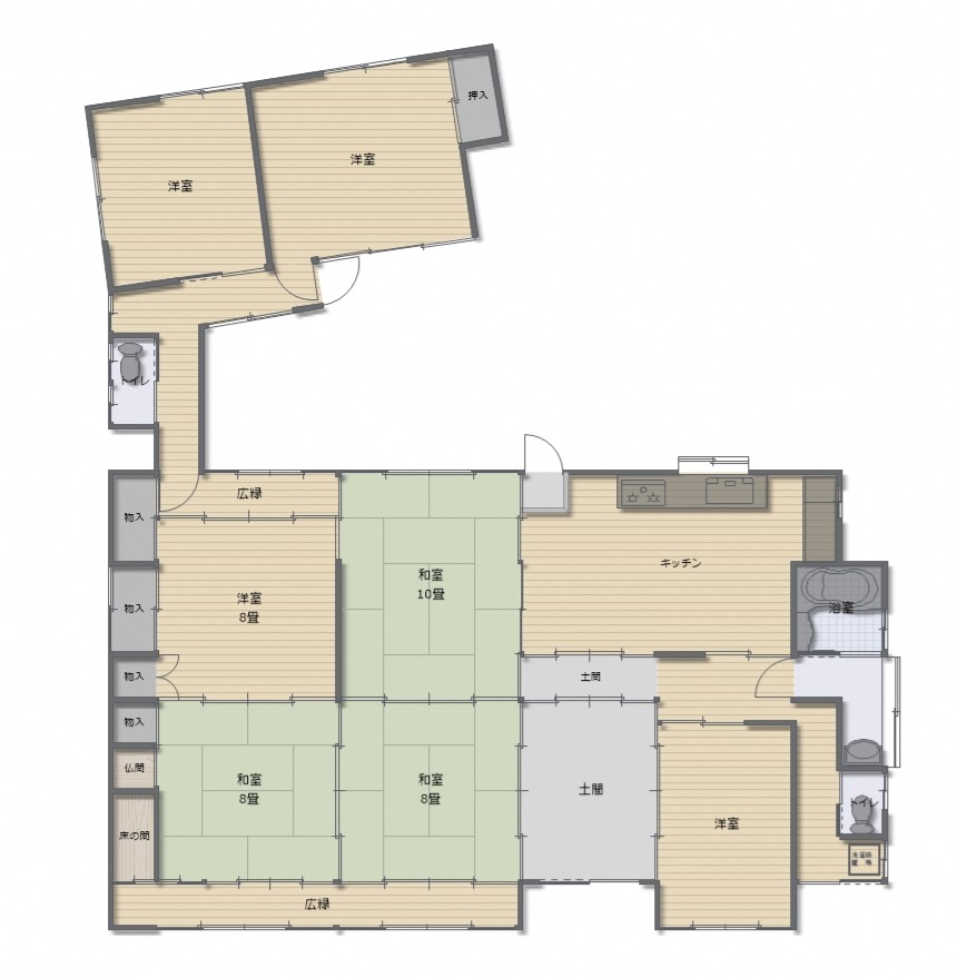 Floor plan for Wood house in Ayabe, Kyoto, farmland, approval needed