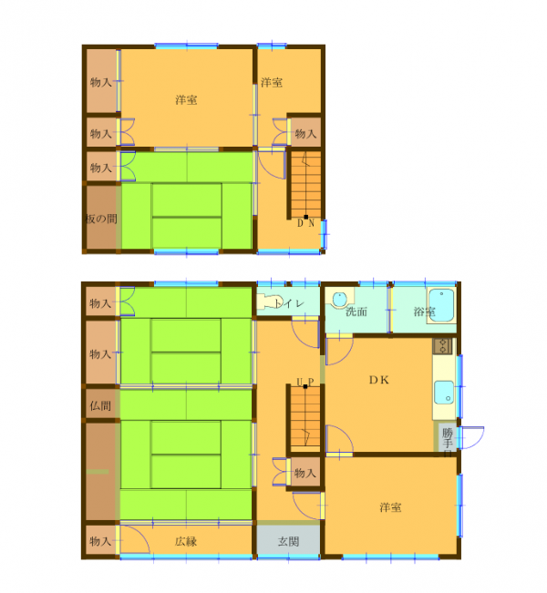Floor plan for 1980s wood house in Okayama