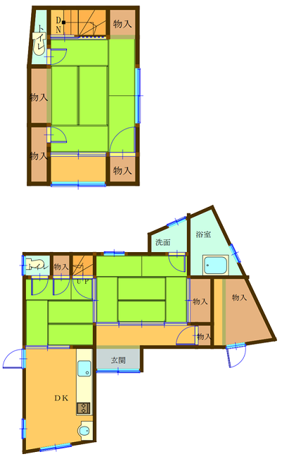 Floor plan for 1970s wood house in Okayama