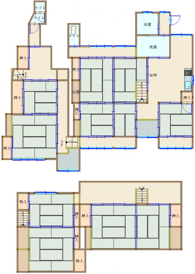 Floor plan for 1910s wood house in Okayama
