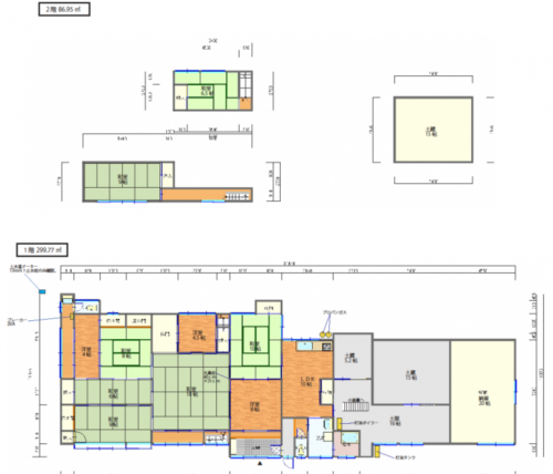 Floor plan for Wood house on a large plot in Niigata