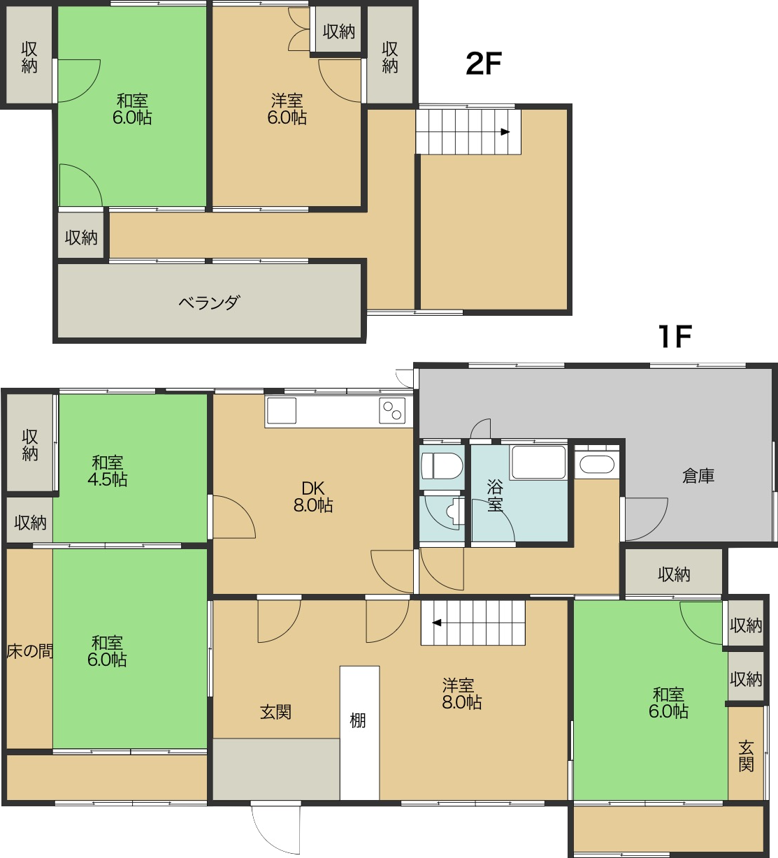 Floor plan for 1970s wood house in Ehime