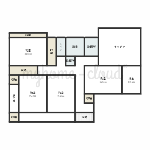 Floor plan for Wood house in Chiran, Minamikyushu, farmland, approval needed