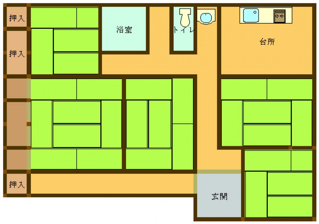 Floor plan for 1980s wood house in Oita