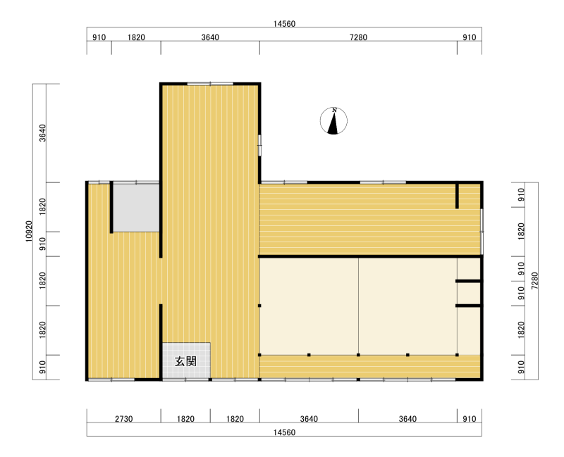 Floor plan for 1970s wood house in Iwate