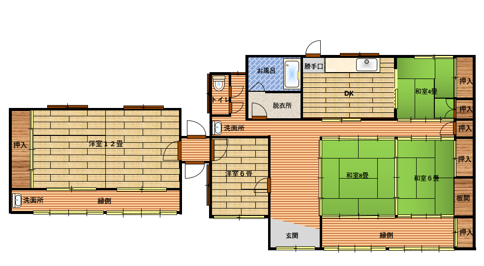 Floor plan for 1970s wood house in Shimane