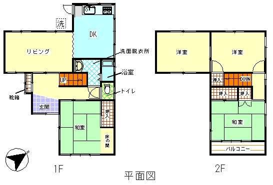 Floor plan for 1970s wood house in Oita